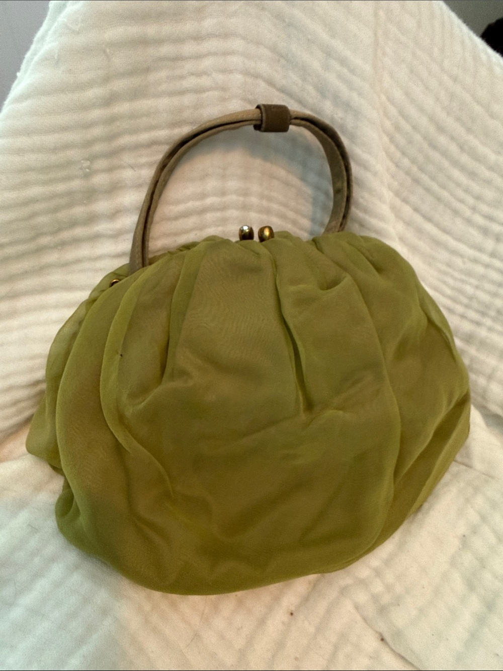 Vintage Morris Moskowitz Olive green clutch